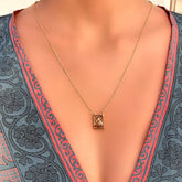 Escapulário Sagrado Coração - Banhado a Ouro - 60cm